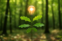 Junge Eiche mit Licht