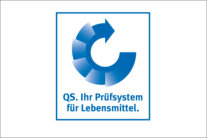 Logo mit Schriftzug QS. Ihr Prüfsystem für Lebensmittel.